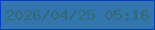 文字の大きさ：4、枠の色：0142bb、背景の色：3276ad、文字の色：386874 無料ブログパーツのブログ時計