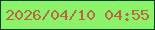 文字の大きさ：1、枠の色：01430e、背景の色：8af369、文字の色：bc6542 無料ブログパーツのブログ時計