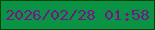 文字の大きさ：1、枠の色：014607、背景の色：0a9245、文字の色：751687 無料ブログパーツのブログ時計