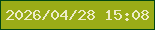 文字の大きさ：3、枠の色：014612、背景の色：9aac17、文字の色：edecc8 無料ブログパーツのブログ時計