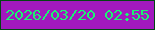 文字の大きさ：4、枠の色：014613、背景の色：a119be、文字の色：1bf472 無料ブログパーツのブログ時計