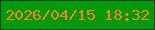 文字の大きさ：2、枠の色：014a20、背景の色：059a0c、文字の色：f2852b 無料ブログパーツのブログ時計
