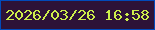 文字の大きさ：5、枠の色：014abb、背景の色：2d1238、文字の色：cdee4b 無料ブログパーツのブログ時計