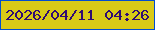 文字の大きさ：2、枠の色：014dcf、背景の色：d9ca16、文字の色：300b73 無料ブログパーツのブログ時計