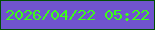 文字の大きさ：5、枠の色：014e03、背景の色：7054ce、文字の色：3cfd19 無料ブログパーツのブログ時計