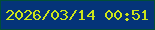 文字の大きさ：4、枠の色：014e38、背景の色：043479、文字の色：cde619 無料ブログパーツのブログ時計