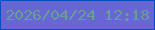 文字の大きさ：4、枠の色：014ecd、背景の色：6866d2、文字の色：659f95 無料ブログパーツのブログ時計