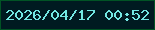 文字の大きさ：2、枠の色：015325、背景の色：001a21、文字の色：73e7e3 無料ブログパーツのブログ時計