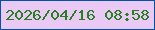 文字の大きさ：2、枠の色：0153a9、背景の色：eacaf4、文字の色：267f21 無料ブログパーツのブログ時計
