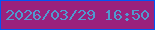 文字の大きさ：5、枠の色：0155f5、背景の色：9a217d、文字の色：509acf 無料ブログパーツのブログ時計