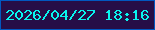 文字の大きさ：2、枠の色：0158c0、背景の色：260e47、文字の色：08f5ef 無料ブログパーツのブログ時計