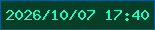 文字の大きさ：2、枠の色：015d89、背景の色：073e27、文字の色：1afcc4 無料ブログパーツのブログ時計