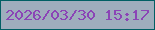 文字の大きさ：3、枠の色：015f64、背景の色：9fadbd、文字の色：8b44b6 無料ブログパーツのブログ時計
