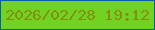 文字の大きさ：1、枠の色：0162a8、背景の色：71d222、文字の色：848e11 無料ブログパーツのブログ時計
