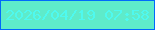 文字の大きさ：2、枠の色：0169fb、背景の色：5eebca、文字の色：4ff9ef 無料ブログパーツのブログ時計