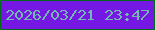 文字の大きさ：5、枠の色：016b19、背景の色：7518e4、文字の色：71b9b1 無料ブログパーツのブログ時計