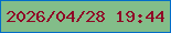 文字の大きさ：3、枠の色：016dc9、背景の色：83bd89、文字の色：900627 無料ブログパーツのブログ時計
