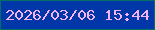 文字の大きさ：2、枠の色：016f61、背景の色：0037a8、文字の色：f5b3f3 無料ブログパーツのブログ時計