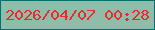 文字の大きさ：5、枠の色：01706f、背景の色：8ebeaa、文字の色：e82b2e 無料ブログパーツのブログ時計