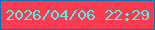 文字の大きさ：5、枠の色：0170b7、背景の色：fd3b50、文字の色：52eeea 無料ブログパーツのブログ時計