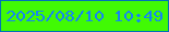文字の大きさ：5、枠の色：0171b7、背景の色：41fa04、文字の色：1485f3 無料ブログパーツのブログ時計