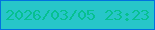 文字の大きさ：3、枠の色：0171df、背景の色：27c6c9、文字の色：06c091 無料ブログパーツのブログ時計