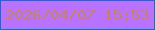 文字の大きさ：2、枠の色：0174db、背景の色：b872fe、文字の色：c6835f 無料ブログパーツのブログ時計