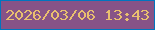 文字の大きさ：1、枠の色：0175be、背景の色：875387、文字の色：e9be6f 無料ブログパーツのブログ時計