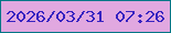 文字の大きさ：4、枠の色：017686、背景の色：e1a8e0、文字の色：3723c1 無料ブログパーツのブログ時計
