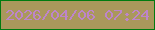 文字の大きさ：3、枠の色：017b10、背景の色：aa985c、文字の色：bd85ca 無料ブログパーツのブログ時計