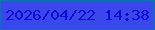 文字の大きさ：5、枠の色：017ba6、背景の色：3948eb、文字の色：130ad9 無料ブログパーツのブログ時計