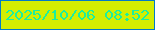 文字の大きさ：2、枠の色：017bc8、背景の色：d3ee02、文字の色：1cef9e 無料ブログパーツのブログ時計