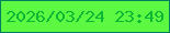 文字の大きさ：4、枠の色：017d5f、背景の色：5df842、文字の色：0cb833 無料ブログパーツのブログ時計