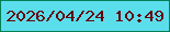文字の大きさ：4、枠の色：017f53、背景の色：5bdeec、文字の色：640309 無料ブログパーツのブログ時計
