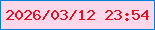 文字の大きさ：4、枠の色：017fd8、背景の色：fed8e9、文字の色：e31222 無料ブログパーツのブログ時計