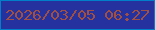 文字の大きさ：4、枠の色：0180c9、背景の色：25319e、文字の色：a14f42 無料ブログパーツのブログ時計