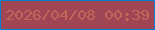 文字の大きさ：1、枠の色：0180d2、背景の色：a04554、文字の色：c36659 無料ブログパーツのブログ時計
