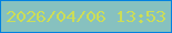 文字の大きさ：2、枠の色：0181e0、背景の色：87c1bf、文字の色：ccdd57 無料ブログパーツのブログ時計