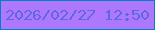 文字の大きさ：2、枠の色：0182bf、背景の色：ae78fe、文字の色：5c68db 無料ブログパーツのブログ時計