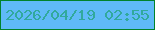 文字の大きさ：1、枠の色：01832b、背景の色：5fbaf7、文字の色：31a99c 無料ブログパーツのブログ時計