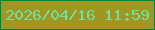 文字の大きさ：5、枠の色：01843a、背景の色：9f9722、文字の色：6ee29d 無料ブログパーツのブログ時計
