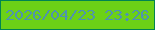 文字の大きさ：4、枠の色：018451、背景の色：6cd116、文字の色：4f93ae 無料ブログパーツのブログ時計