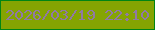 文字の大きさ：2、枠の色：018514、背景の色：85a402、文字の色：9079a5 無料ブログパーツのブログ時計