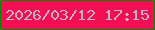 文字の大きさ：4、枠の色：018702、背景の色：f40e54、文字の色：c1b4c5 無料ブログパーツのブログ時計