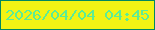 文字の大きさ：1、枠の色：018761、背景の色：f2f314、文字の色：5cec95 無料ブログパーツのブログ時計