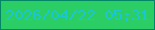 文字の大きさ：1、枠の色：018766、背景の色：2bce64、文字の色：1ac7d2 無料ブログパーツのブログ時計