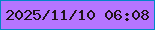 文字の大きさ：4、枠の色：0187c7、背景の色：b575ff、文字の色：201318 無料ブログパーツのブログ時計
