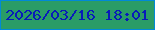 文字の大きさ：5、枠の色：0189d8、背景の色：2a9c67、文字の色：081bb9 無料ブログパーツのブログ時計