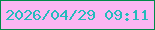 文字の大きさ：5、枠の色：018a49、背景の色：fcb6f2、文字の色：25bbbc 無料ブログパーツのブログ時計