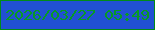 文字の大きさ：5、枠の色：018b17、背景の色：2150d3、文字の色：079a25 無料ブログパーツのブログ時計